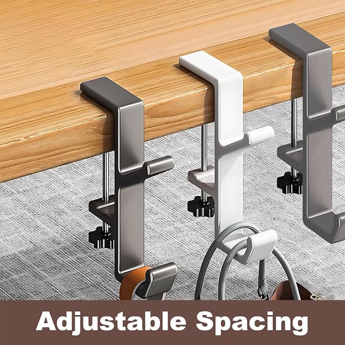 Headphone Stand - Aluminum Alloy Headphone Holder, Under Headset Stand for Desk Fit for PC Gaming Headset Hanger Hook Suitable for Office, Computer, Student Class Desk, Handmade Creator Table (Sliver) - Image 8