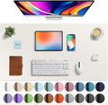 Aothia Faux Leather Desk Mat - Large Mouse Pad, Non-Slip PU Leather Blotter, Waterproof Writing Surface for Office and Home (Off-White, 40" x 24") by AothiaSimpleNaturalUnique