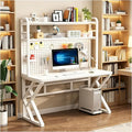 55in Gaming Desk with Bookshelf, Pegboard & Storage Shelves | Spacious Sturdy Large Writing Table ，with Desktop Shelves & Ample Leg Room – Ideal Home Office PC Gamer Workstation Desk by Unknown