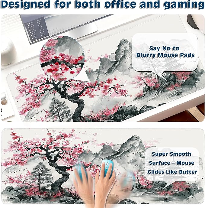 Gaming Mouse Pad, Desk Mat for Keyboard and Mouse, Large Mouse Pad for Desk, Computer Mousepad - Image 3