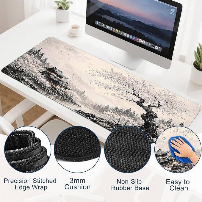 Gaming Mouse Pad, Desk Mat for Keyboard and Mouse, Large Mouse Pad for Desk, Computer Mousepad - Image 3