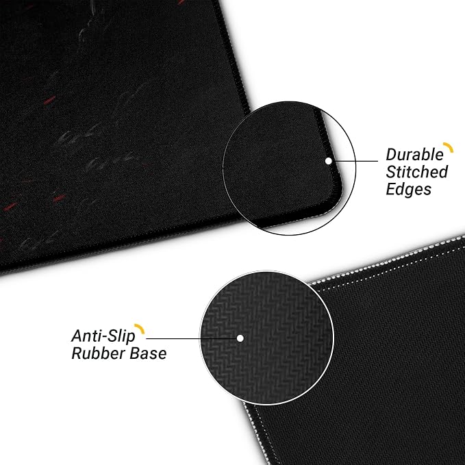 Gaming Mouse Pad with Anti-Slip Rubber Base, Extended Large Computer Mouse Mat with Stitched Edges, Long XL Anime Mousepad for Laptop and Keyboard, 31.5 x 11.8 inch (Dark Full Moon) - Image 4