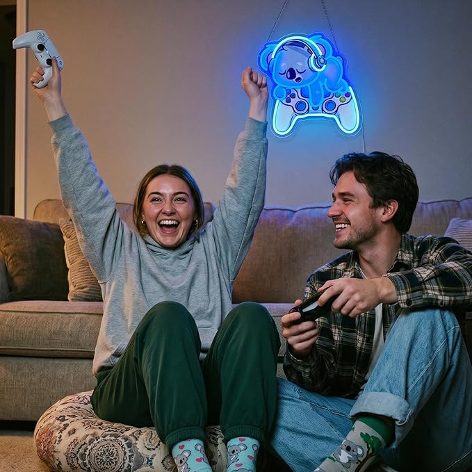 Koala Gaming Neon Sign 12.7x12.5in,USB LED Wall Decor with Dimmer - Image 7