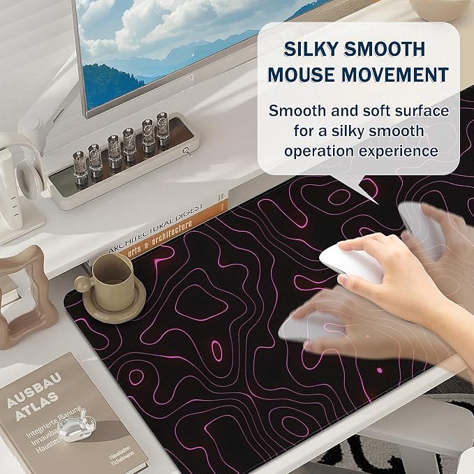 Mouse Pad Gaming - Desk Mat for Keyboard and Mouse - Large Mouse Pads for Desk, Gaming Mousepad with Non-Slip Base, Desks Pad (31.5" X 11.8") for Game, Office and Home - Image 4
