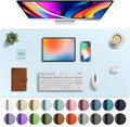 Aothia Faux Leather Desk Mat - Large Mouse Pad, Non-Slip PU Leather Blotter, Waterproof Writing Surface for Office and Home (Baby Blue, 40" x 24") by AothiaSimpleNaturalUnique