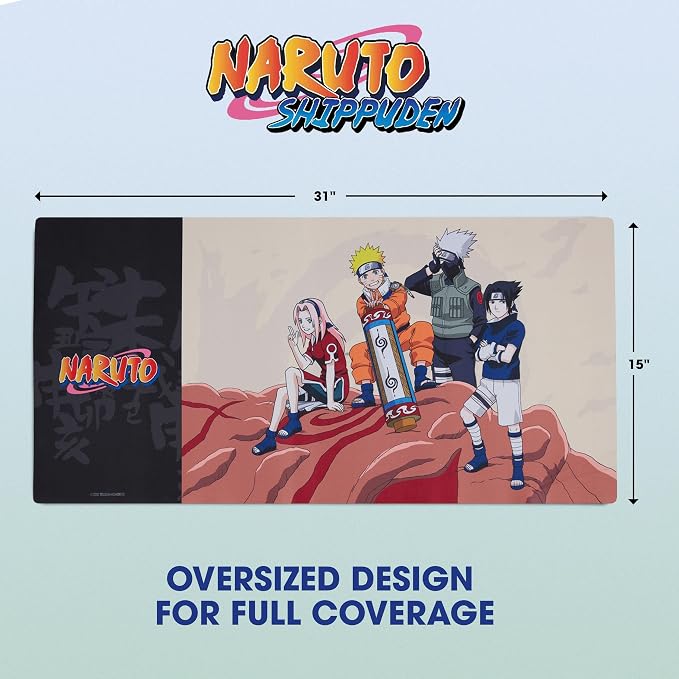 Naruto Large Gaming Mouse Pad 31"x15" XL Computer Desk Mat, Anime Keyboard | Naruto anime gaming mouse pad, Oversized 31x15in, stitched edges, smooth fabric top, non-slip rubber base. - Image 6