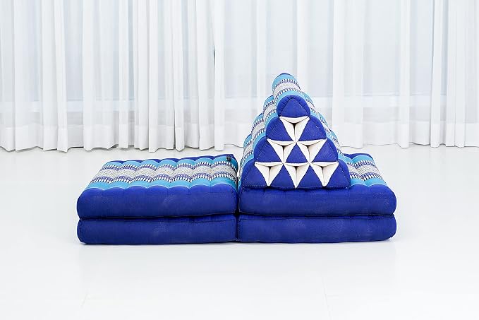 Leewadee Thai Foldable Floor Mat 89 x 20 inches Kapok with Backrest | Floor & lounge cushion for relaxing, reading & TV - for meditation & yoga, firm & stable - Image 7