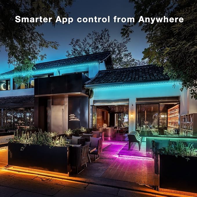 DAYBETTER 100 ft Outdoor Led Strip Lights Waterproof, Smart Light Strips with App Voice Control Remote, 5050 RGB Music Sync Color Changing Led Lights for Bedroom, Room Decor (3 Rolls of 32.8 ft) - Image 2