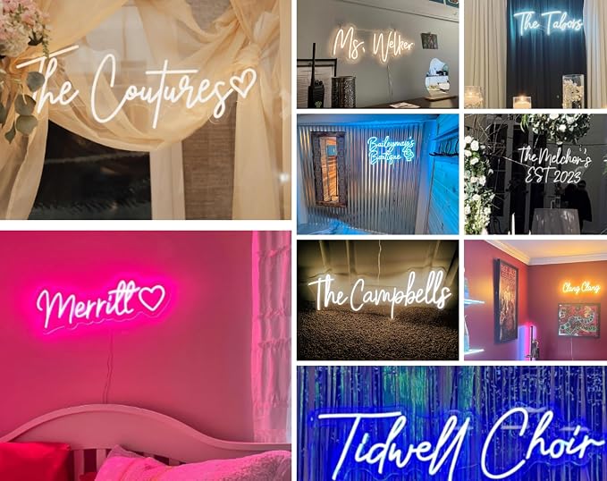 Custom Neon Sign, Neon Sign Customizable for Birthday Wedding Party Gift,Bar Personalized Neon Sign for Wall Decor Length 10inch to 60inch - Image 3