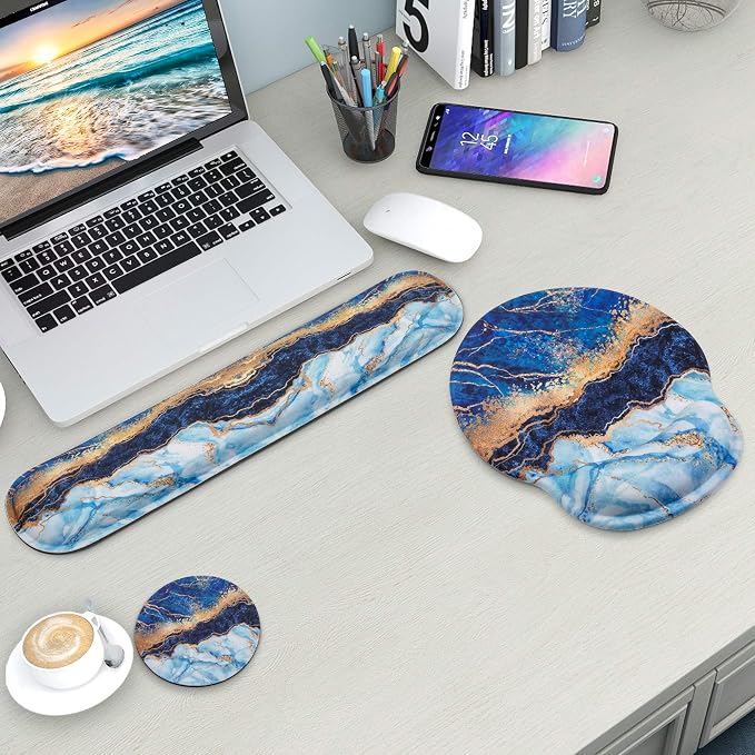 Mouse Pad and Keyboard Wrist Rest Support,Ergonomic Mouse Pad Set - Image 5