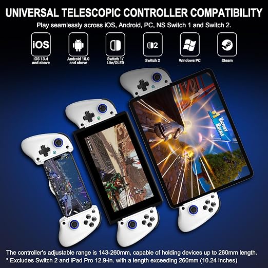 Joso Wireless Game Controller for iPhone/iPad/Android, Phone Controller for Android/iOS/Switch with Hall Effect Triggers, 2 Programmable Back Buttons, Dual Vibration & Turbo, Support Phone Case - Image 2
