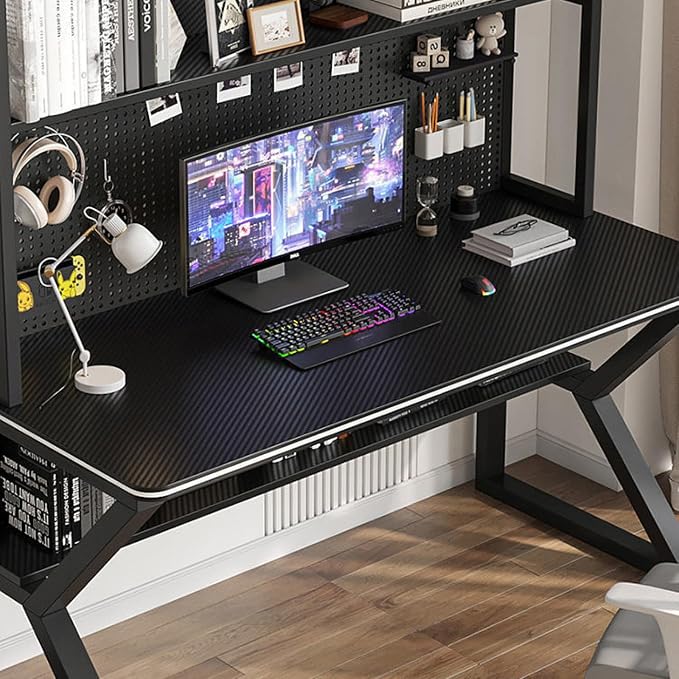 Wall Mounted Storage Pegboard,Desk,Gaming Desk with Pegboard, Large PC Table Computer Desk with Shelves Multifunctional Workbench Home Office Desk Study Writing Workstation(47.99 - Image 9
