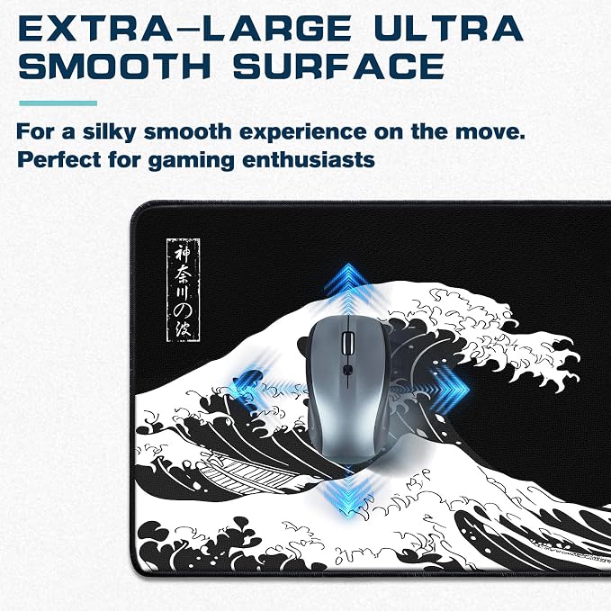 Mouse Pad Gaming - Desk Mat for Keyboard and Mouse - Large Mouse Pads for Desk, Gaming Mousepad with Non-Slip Base, Desks Pad (31.5" X 11.8") for Game, Office and Home - Image 4