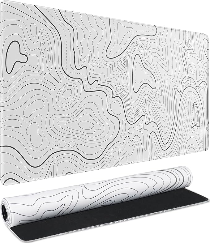 Large Mouse Pad, Water Resist Extra Gaming Large Mousepad with Stitched Edges, 31.5" x 15.7" Non-Slip Rubber Base Office Big Long Keyboard Pad for Office Gamer Home XXL, White by AREYLO
