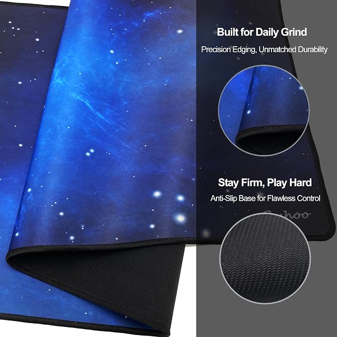 Large Mouse Pad Gaming XXL & Desk Keyboard Mat Size (35.4x15.7x0.1IN, 90x40 Sky Blue) - Image 3
