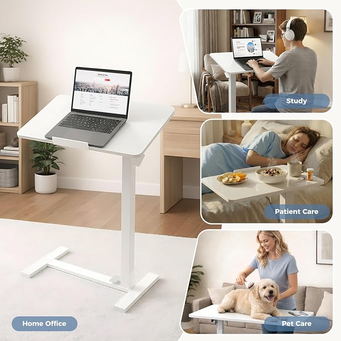 DUMOS Adjustable Rolling Desk, Standing Desks, Overbed Table - Image 7