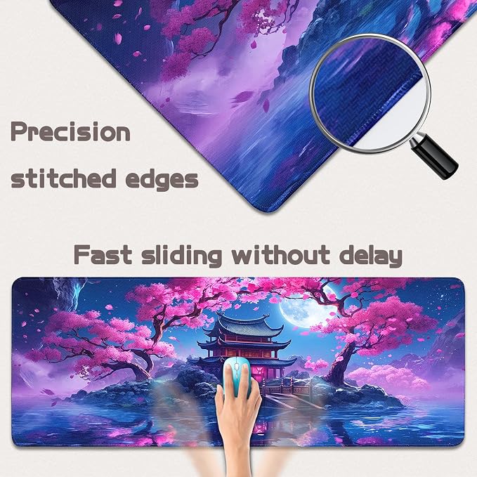 Mouse Pad Gaming - Desk Mat for Keyboard and Mouse - Large Mouse Pads for Desk, Gaming Mousepad with Non-Slip Base, Desks Pad (31.5" X 11.8") for Game, Office and Home - Image 3