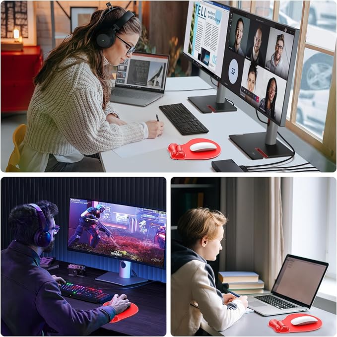 Gel Mouse Pad with Wrist Rest, Ergonomic for Laptop, Non-Slip Base - Image 7
