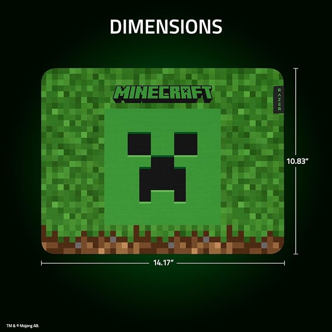 Razer Gigantus V2 Cloth Gaming Mouse Pad (Medium), Minecraft Edition | Textured MicroWeave Cloth Surface, Thick, High-Density Rubber Foam, Non Slip Base - Image 3