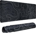 Gaming Mouse Pad Large 31.5 x 11.8in Topographic Keyboard Mousepad for Non-Slip Base and Stitched Edge, Extended Desk Pad XL Desk Mat (Black) by BOHJPIS