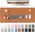 YSAGi Leather Desk Protector, Office Mat, Large Mouse Mat, Non-Slip PU Leather Blotter, Laptop Desk Mat, Waterproof Writing Pad for Office and Home(Brown, 42" x 17.2") by YSAGi