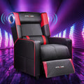 GTPLAYER Gaming Recliner Chair with Bluetooth Speakers Racing Style Single Gaming Sofa Modern Living Room Recliners Ergonomic Comfortable Massage Home Theater Seating, Red by GTPLAYER