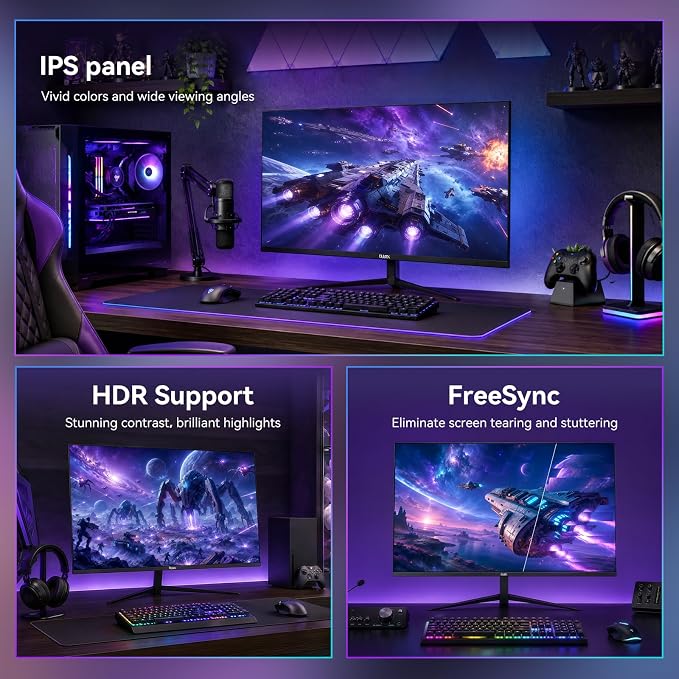 27 Inch Gaming Computer Monitor, 240Hz, FHD(1920 ×1080) | 99% sRGB, MPRT 1ms, IPS, 300cd/m², AMD FreeSync, Crosshair & Eye-Care Tech, HDMI 2.0, DP 1.4, Supports Wall-Mounted - Image 5