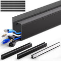 ZhiYo Cable Management Under Desk J Channel (4x15.7in), 63in Cable Raceway, Self-Adhesive Cord Hider Cord Organizer for Desk, Wire Management Kit for Home Office - Black by ZhiYo