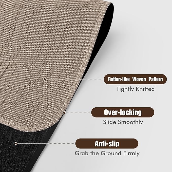 Blvornl Office Chair Mat for Hardwood Floor, Computer Chair Mat, 50" x 63" | ,Waterproof, easy to clean, suitable for hardwood, laminate, Rattan Woven Pattern, Durable Solid PVC Material, Dark Brown - Image 5