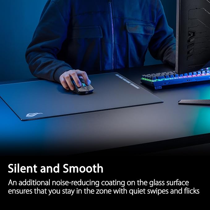 ASUS ROG Moonstone Ace L Glass Gaming Mouse Pad, 19.7” x 15.7” - Black - Image 5
