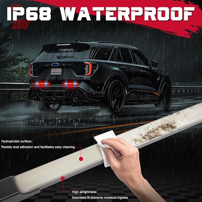 OFFROADTOWN 2PCS 18inch RGB Tailgate Silicone Flex LED Light Bar 324 LED 3rd Brake/Stop/Turn/Reverse/Strobe Tail Light Custom Driving Light with Wireless Remote Control for Pickup Truck SUV RV Trailer - Image 6