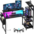 Gaming Desk 43 Inch Computer Table with Storage Shelves & Monitor Stand by APICIZON
