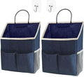 2pcs Wall Hanging Storage Bag,Wall Hanging Organizer Bags with Pockets, Wall Organizer Storage for Dormitory Bathroom Bedroom Kitchen(Navy Blue) by Someteth