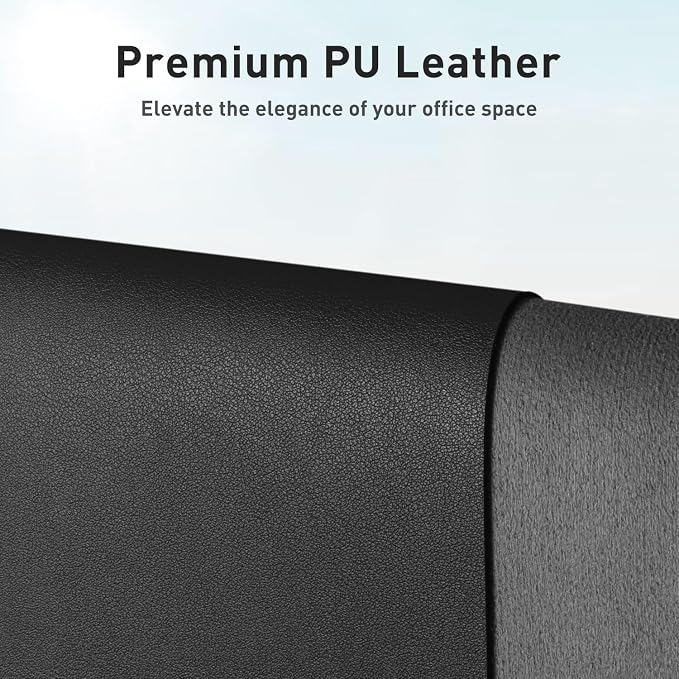 Aothia Leather Desk Pad Protector, Mouse Pad, Office Desk Mat, Non-Slip PU Leather Desk Blotter, Laptop Desk Pad, Waterproof Desk Writing Pad for Office and Home (Black,36" x 17") (Pack of 2) - Image 2