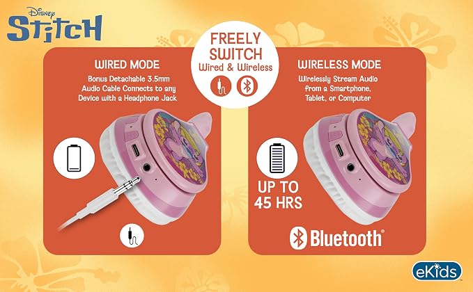 Disney Stitch Angel Bluetooth Headphones for Kids, Wireless Headphones - Image 8