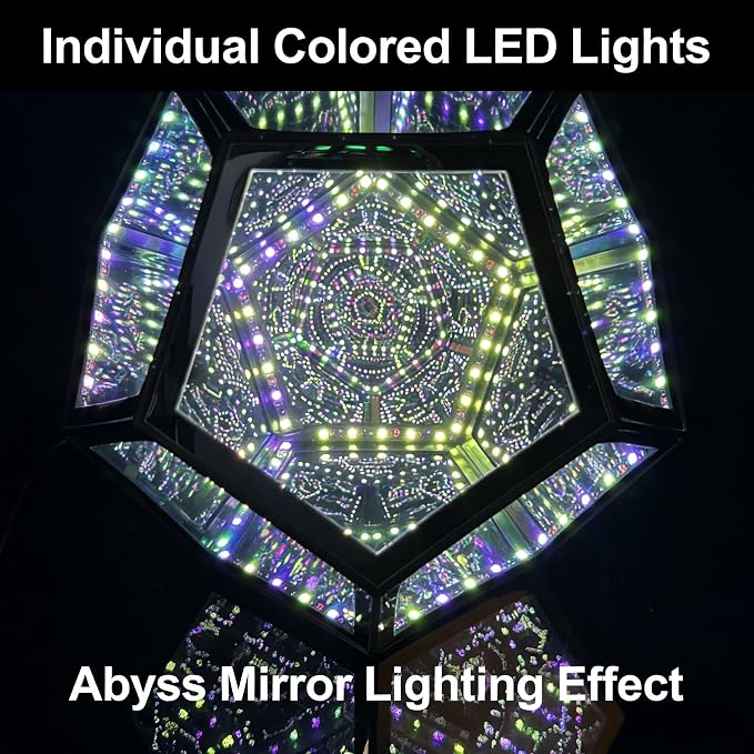 Extra Large Infinity Dodecahedron Mirror Light, RGBW Abyss Lamp - Image 10