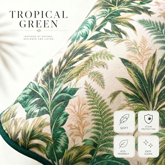 Efomao Watercolor Fabric Executive Office Chair Home Foot Rest, Green | Soft Breathable Computer Desk Seat, Plush Comfy Cushion, Aesthetic Pastel Floral Patterns for Studio Vanity Cozy Setup - Image 6