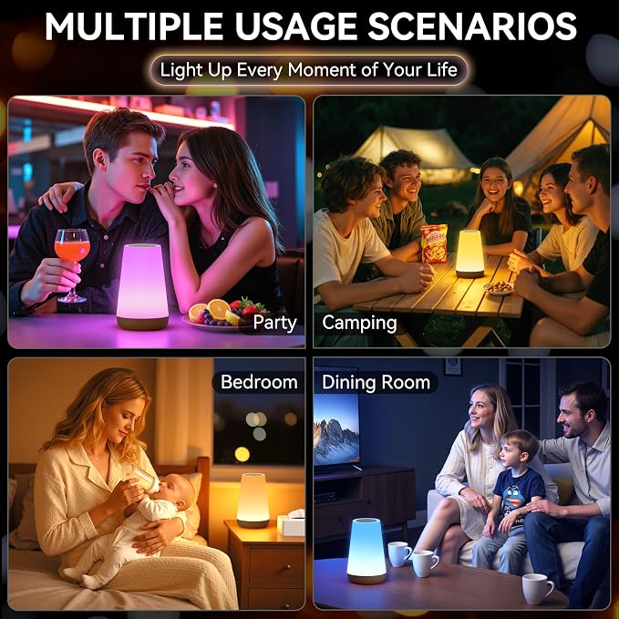 Auxmir Rechargeable Night Light, 13-Color Remote Control Lamp, Dark Brown - Image 7