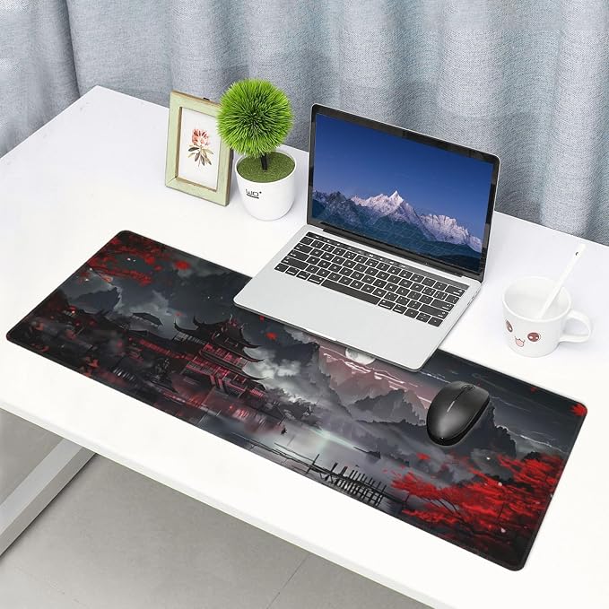 Extended Gaming Mouse Pad, Large Gaming Mouse Waterproof with Stitched Edges, Non-Slip Desktop Pad for Home and Office, Level Up Your 31.5x11.8 Inch… (Japanese Style) - Image 7