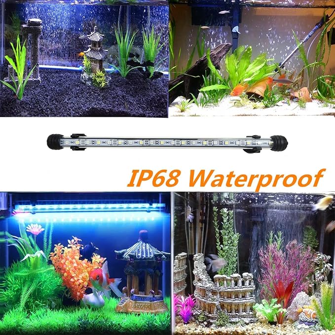 LED Aquarium Light, 11.5 inches Fish Tank Light RGB Color Underwater light Submersible Crystal Glass Lights, 15 LED Beads, Brightness Adjustable Memory Function, LED Light bar Stick for Fish Tank - Image 6