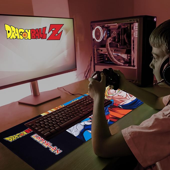 Dragon Ball Z Large Gaming Mouse Pad 31"x15" XL Computer Desk Mat, Anime | Dragon Ball Z anime gaming mouse pad, Oversized 31x15in smooth fabric top, stitched edges, non-slip rubber base. - Image 7