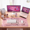 iCasso Pink Ergonomic Mouse Pad with Wrist Rests Set for Desk Accessories by iCasso