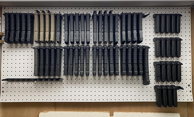 Hammy3DPrints Mount for Pmag Mags - Pegboard/Metal Pegboard/Skadis/etc. | Magazine Holder Storage Rack - Image 8