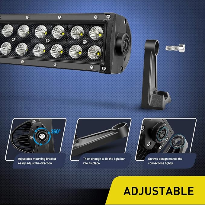Nilight - NI07B-120W 22" 120w LED Light Bar Flood Spot Combo Driving Lights Fog Lamp off road led lights for SUV ATV Truck 4x4 Boat ,2 Years Warranty - Image 5