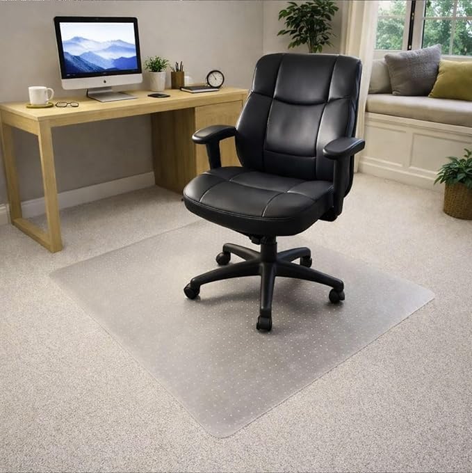 Marvelux Office Chair Mat for Low Pile Carpets 48" x 51” Clear Vinyl Protector Mat for Under Desks, Rectangular PVC Carpeted Floor Mat for Gaming Chairs and Computer Desks - Image 5