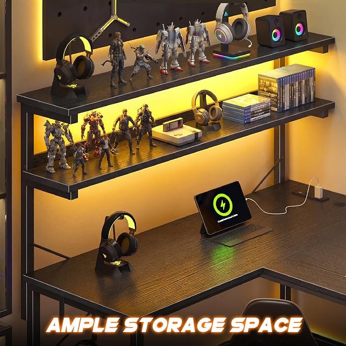 DurayLoly L Shaped Gaming Desk with No Side Bar Shelf for Small Space,Black - Image 4