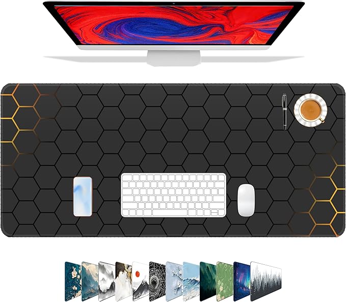 Galdas Mouse Pad for Gaming,XXL XL Large Mouse Mat Long Extended Mousepad Desk Mat Non-Slip Rubber Mice Pads Stitched Edges Thin (31.5 x 11.8 x 0.12 Inches) Grid by Galdas
