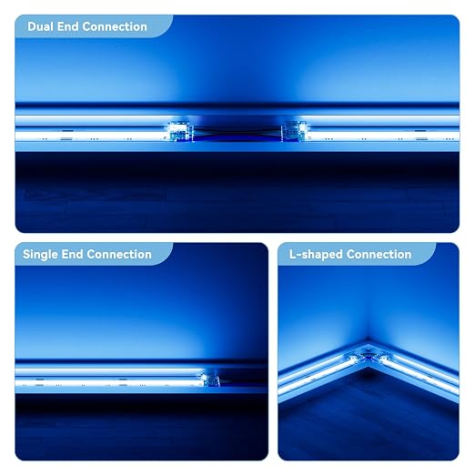 PAUTIX COB LED Connectors for 10mm 4-Pin RGB COB LED Strip Lights,20pcs Strip to Wire Connectors,10ft Long 22AWG Extension Wires for Non-Wired Gapless Solderless,5V 12V 24V 2835 LED Strip Lights - Image 6