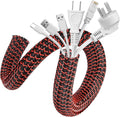 AGPTEK Cable Sleeve, 10ft - 1.2 inch Cable Management Cord Hider, BlackRed by AGPTEK