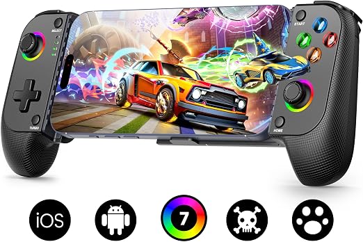 Wireless Phone Controller for iPhone/Android with Hall Joystick, Moblie Controller for iPhone Support Xbox Game Pass, Steam Link, Call of Duty, Roblox, Handheld Gaming Gamepad, Nintendo DS Consoles by NinjaPlusOX